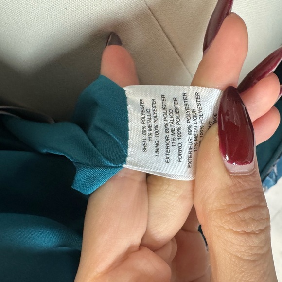 Tahari Teal floral midi dress size 16 e103-15 with tags - Picture 6 of 8